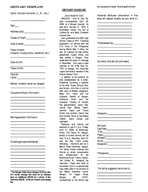 Obituary Template