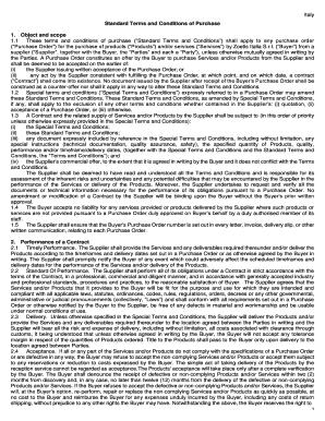 Standard Terms and Conditions of Purchase 1 Object and scope