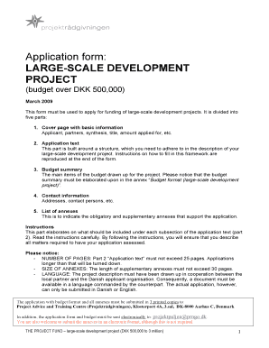 Application form LARGE-SCALE DEVELOPMENT PROJECT - afrika