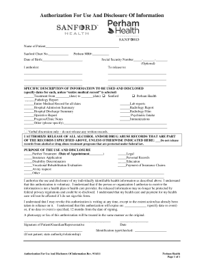 Fillable Online perhamhealth Sanford Chart No Fax Email Print - pdfFiller