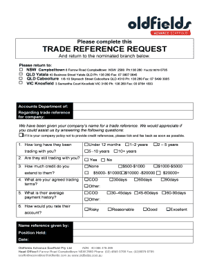 Trade Reference Request Form