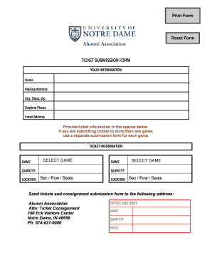 Ticket Submission Form