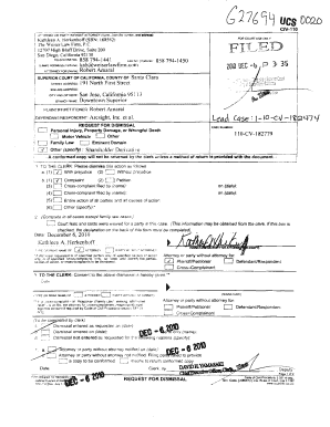 California Request for Dismissal