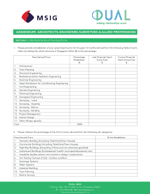 Addendum for Architects, Engineers, Surveyors & Allied Professions