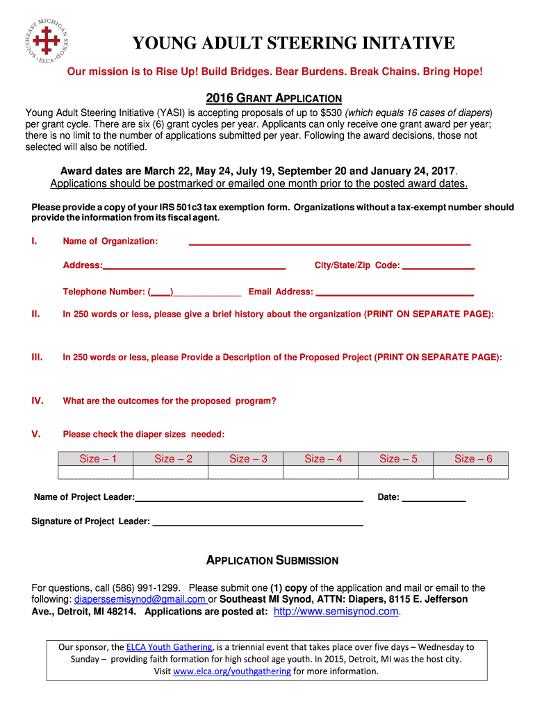 Fillable Online Diaper Grant ApplicationV4 Fax Email Print pdfFiller