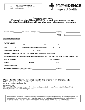 Hospice Referral Form