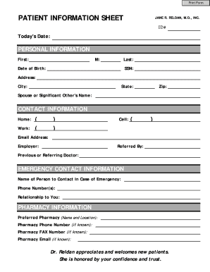 Patient Information Sheet