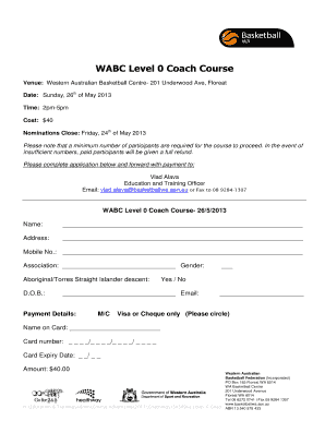 WABC Level 0 Coach Course - basketballwa asn