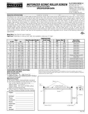 Motorized Scenic Roller Screen Specifications