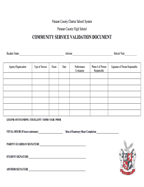 Community Service Validation Document