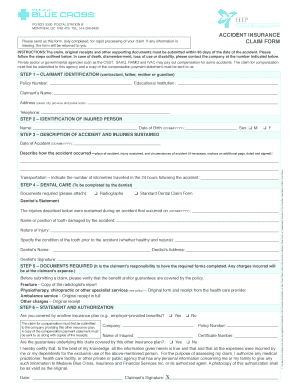 Accident Insurance Claim Form