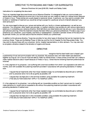 Texas Advance Directive