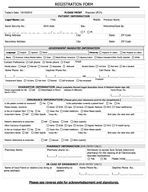 Patient Registration Form