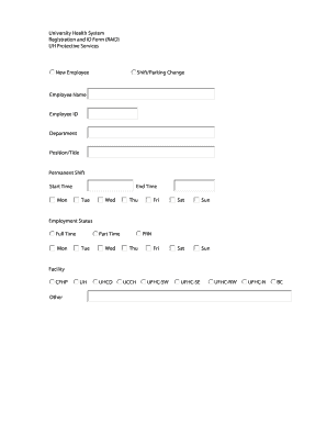 University Health System Registration and ID Form