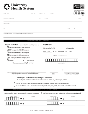 United Way Employee Contribution Form