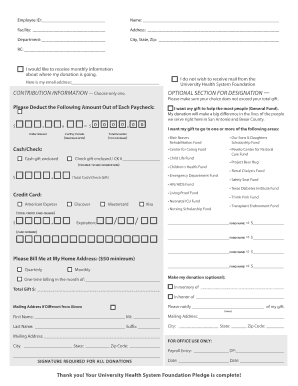 University Health System Foundation Pledge Form