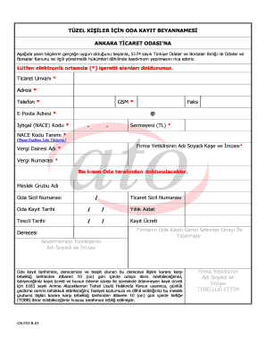 Turkish Chamber of Commerce Registration Declaration