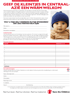 SPONSORFORMULIER Save the children