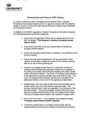 Privately-Owned Firearm Policy Agreement