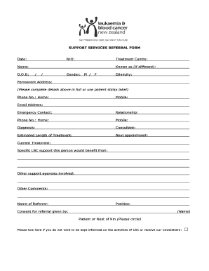 Support Services Referral Form
