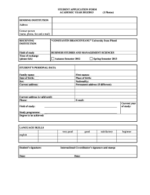 Student Application Form