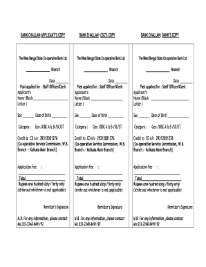 Bank Challan for Staff Officer/Clerk Application