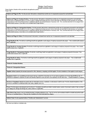 Budget Justification Attachment D