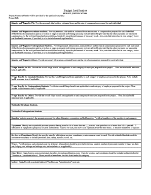 Budget Justification Form