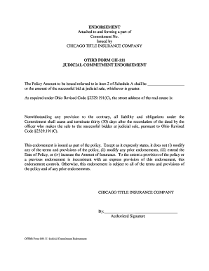 Judicial Commitment Endorsement