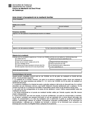 Initial and Acceptance Act of Family Mediation