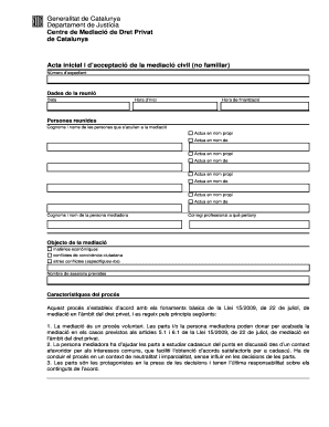 Catalonia Civil Mediation Acceptance Form