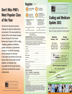 Practice Management Institute Conference Registration Form