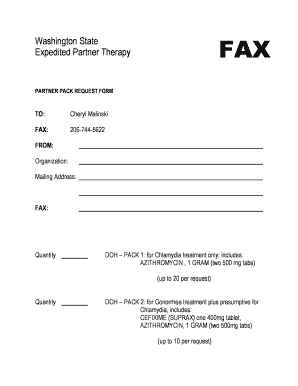 Washington State Expedited Partner Therapy Fax Request Form