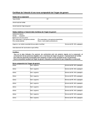 Governance Body Election Certificate