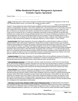 DiMar Residential Property Management Agreement
