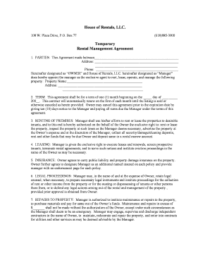 Temporary Rental Management Agreement