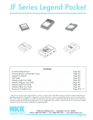 JF Series Legend Request Form
