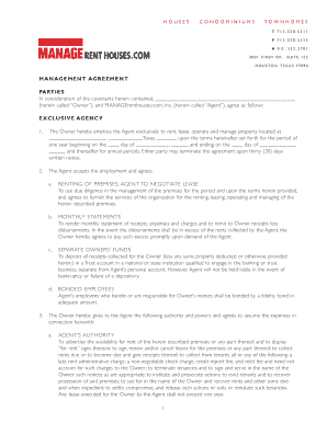 Condominium Management Agreement