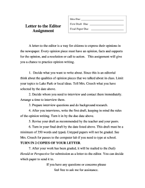 Letter to editor format - Letter to the Editor Assignment - University of Illinois - lrs ed uiuc