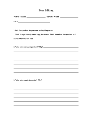 Peer Editing Form