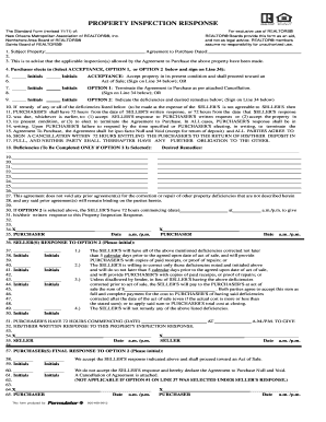 Property Inspection Response Form