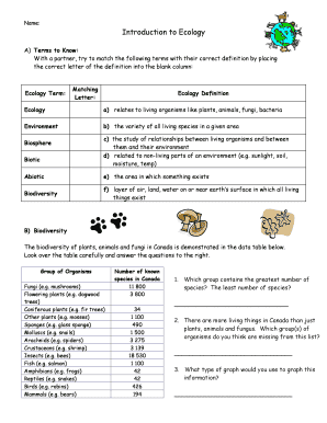 Ecology Study Guide
