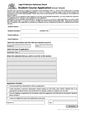 Student Course Application for Accelerated Progression
