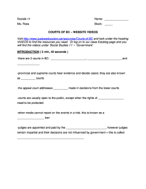 British Columbia Courts Study Guide