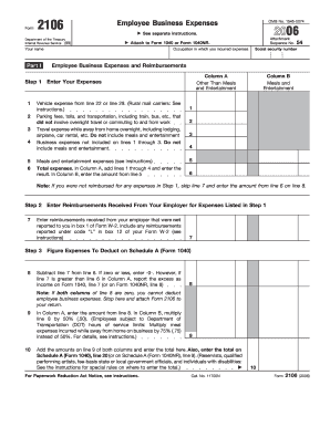 IRS Form 2106 Employee Business Expenses