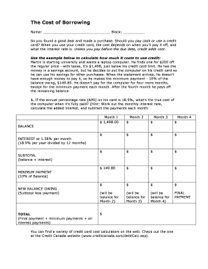 Cost of Borrowing Calculator