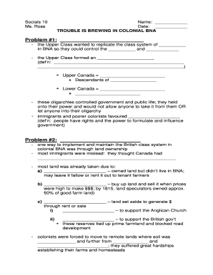 Socials 10 Worksheet