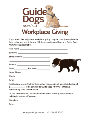 Workplace Giving Form