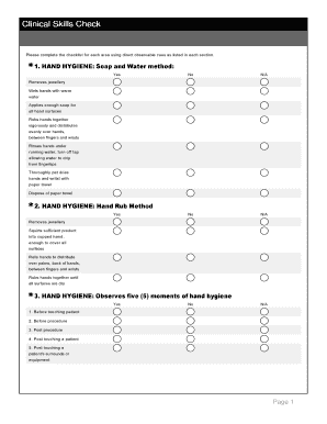 Clinical Skills Checklist