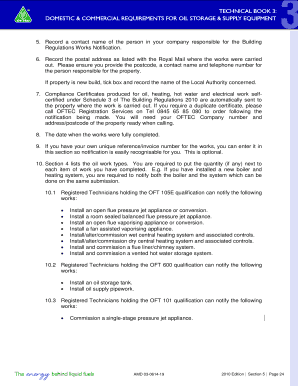 UK Building Regulations Works Notification Form